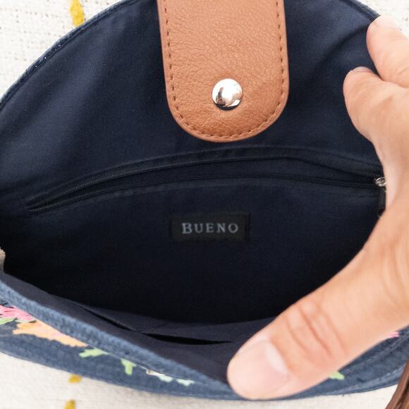 Bueno Paper Straw Floral Round Boho Shoulder Bag - Picture 5 of 10